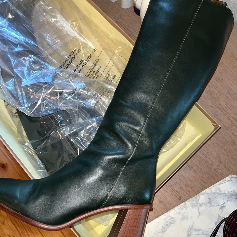 ALOHAS East Knee High Leather Boot- Dark Green - Picture 5 of 8